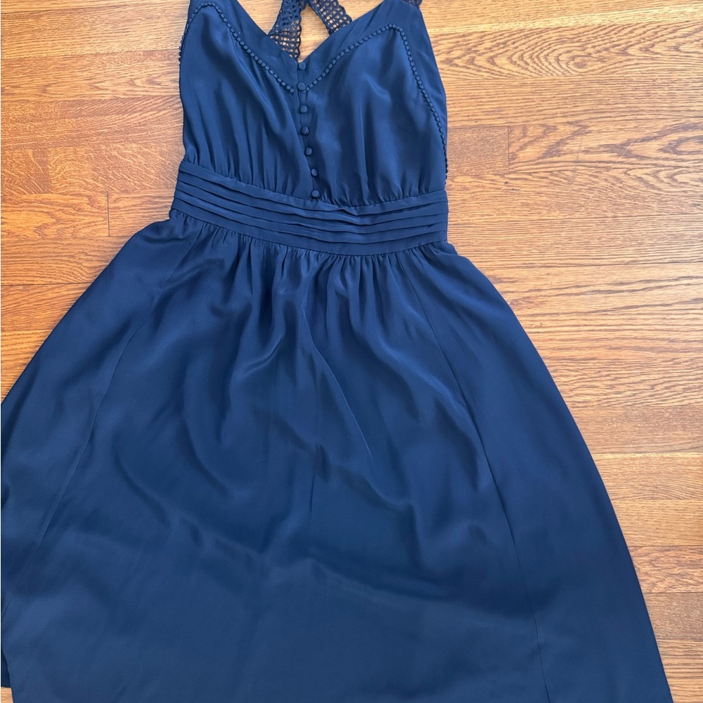 Sezane Elegant Navy Backless Dress